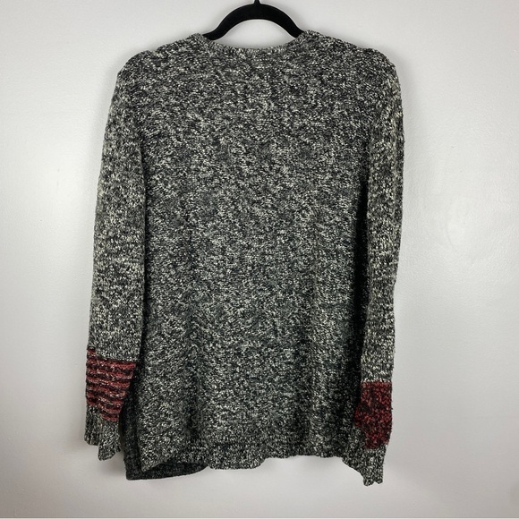 SPANNER Gray Red Wool Blend Button Wrap Knit Sweater XXL - Picture 5 of 11